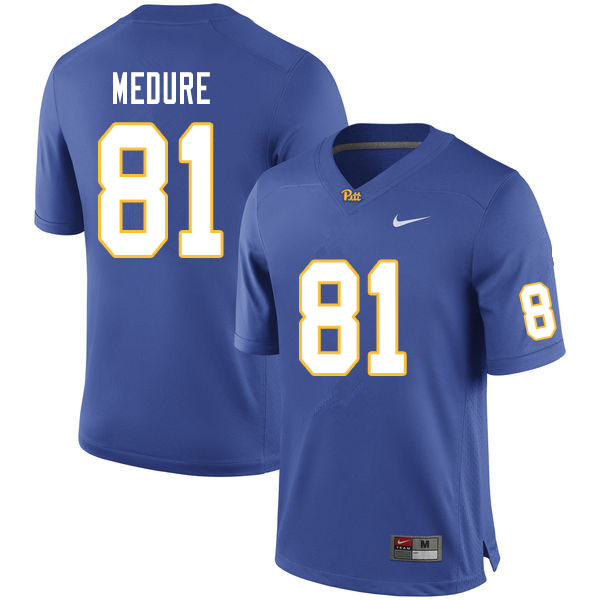 Men #81 Jim Medure Pitt Panthers College Football Jerseys Sale-Royal